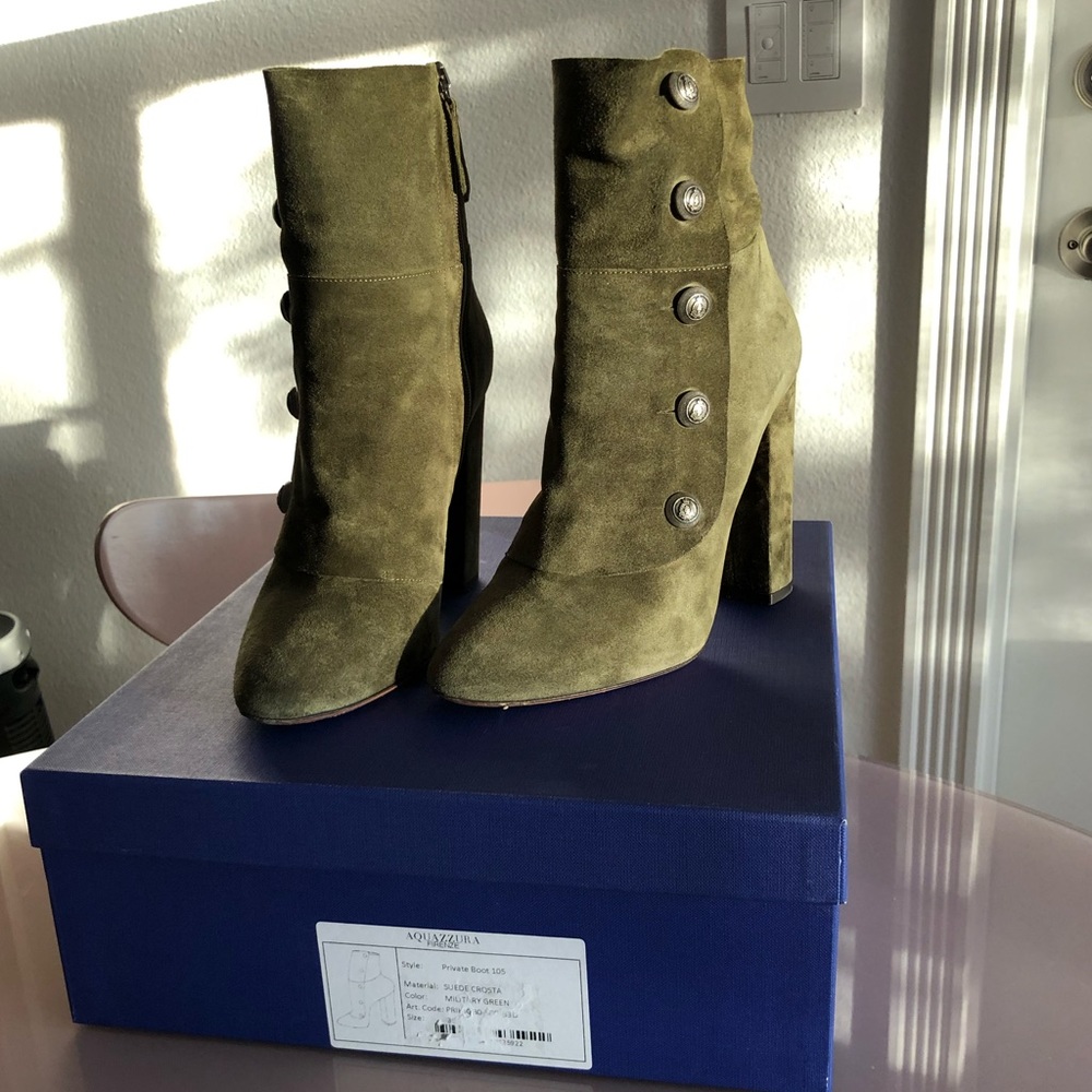 Aquazzura Olive Green Private Book Sz 39